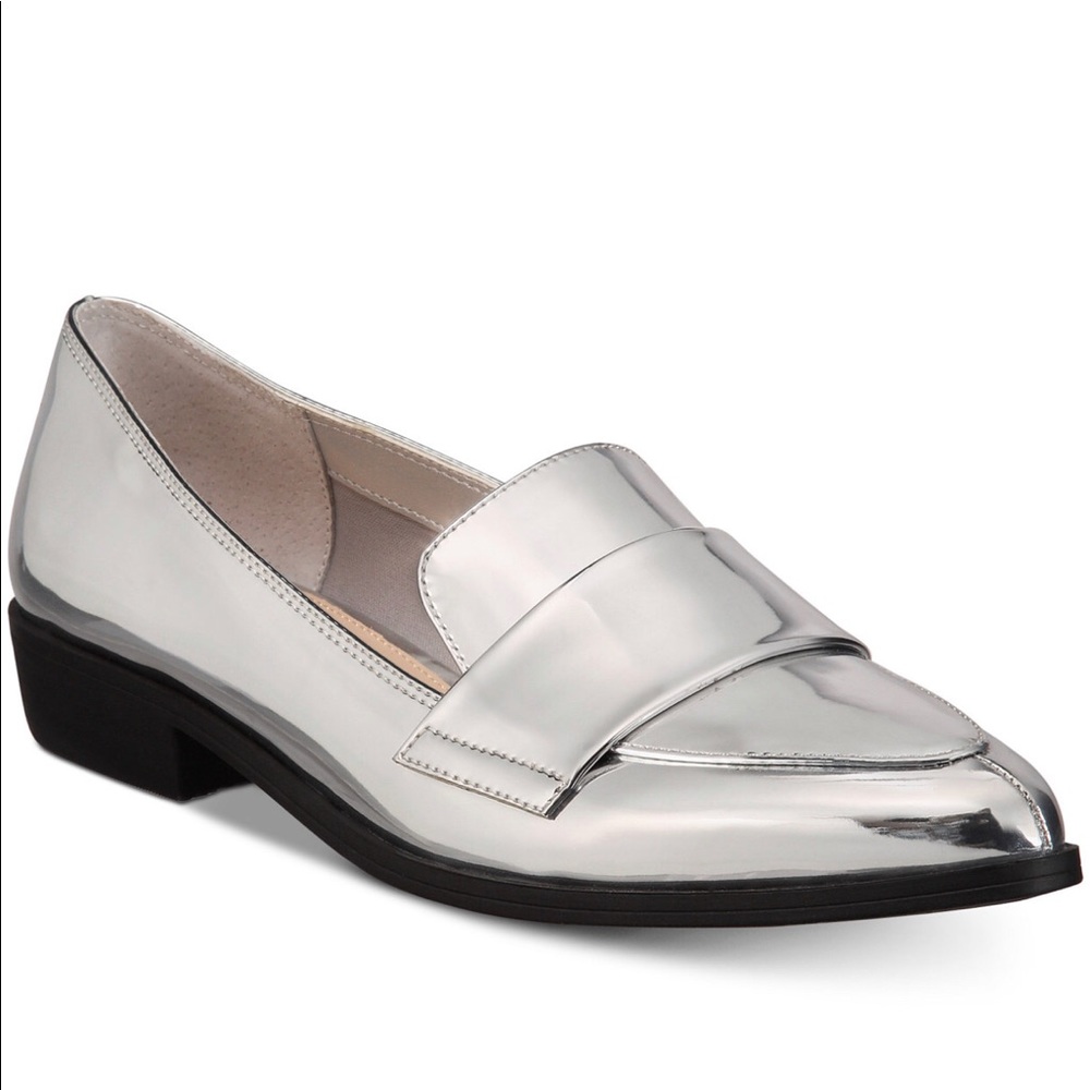 BAR III Involve Oxford METALLIC Silver Loafers 8.5